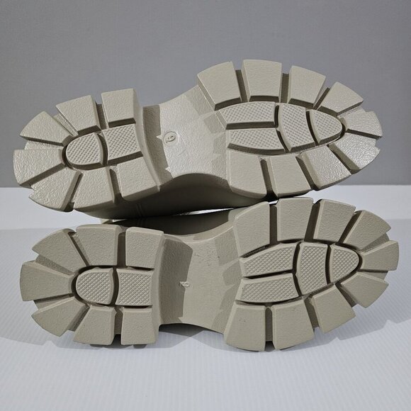 Jeffrey Campbell Play Pleu Rain Boot Womens 9 Cream Platform Chelsea Lug Sole - Picture 14 of 16